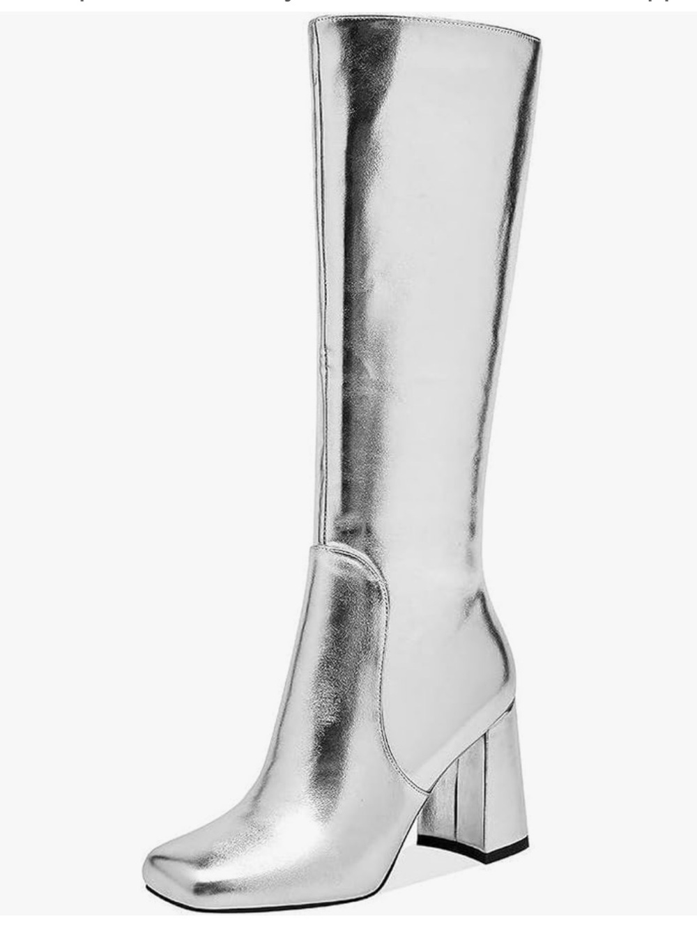 Sam Edelman Silver Knee Block Heel Boots size 6 new no box
